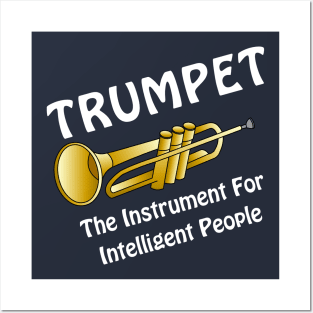 Intelligent Trumpet White Text Posters and Art